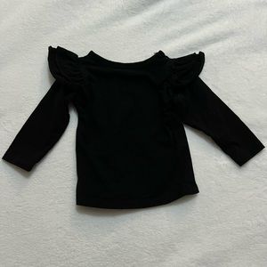 Girls Black Long Sleeve Shirt (Size SMALL)
